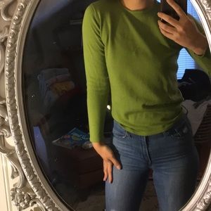 Bright green fitted sweater